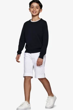 KIDS Blue brushed cotton crewneck sweater