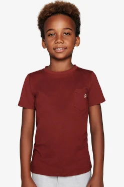 KIDS Burgundy basic t-shirt with pocket