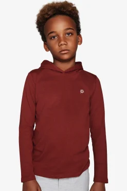 KIDS Burgundy embroideredjersey hoodie