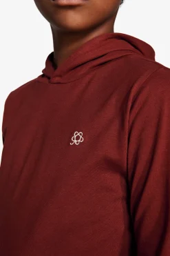 KIDS Burgundy embroideredjersey hoodie