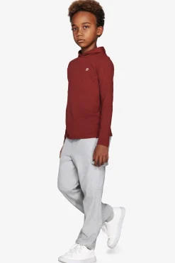 KIDS Burgundy embroideredjersey hoodie