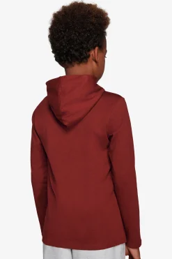 KIDS Burgundy embroideredjersey hoodie