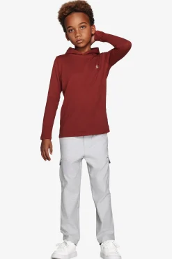 KIDS Burgundy embroideredjersey hoodie