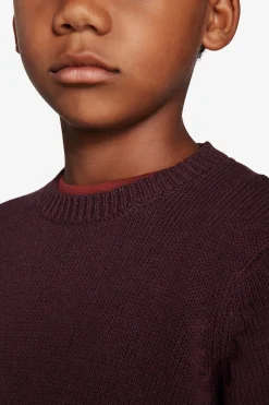 KIDS Burgundy plain knit sweater