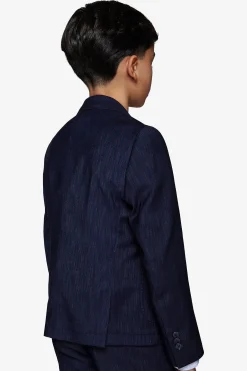 KIDS Dark blue denim-effect blazer
