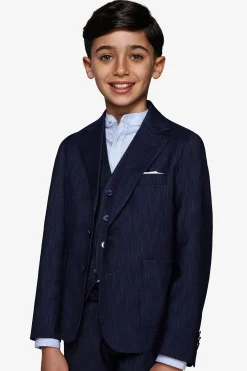 KIDS Dark blue denim-effect blazer