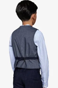 KIDS Dark blue denim effect waistcoat