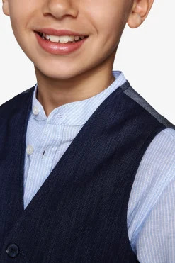 KIDS Dark blue denim effect waistcoat