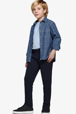 KIDS Denim chambray slim shirt