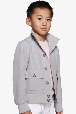 KIDS Gray stretch fabric bomber jacket