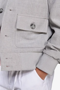 KIDS Gray stretch fabric bomber jacket