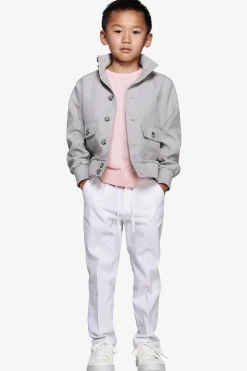 KIDS Gray stretch fabric bomber jacket