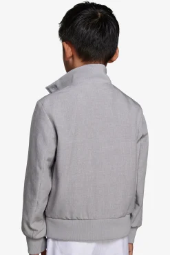 KIDS Gray stretch fabric bomber jacket