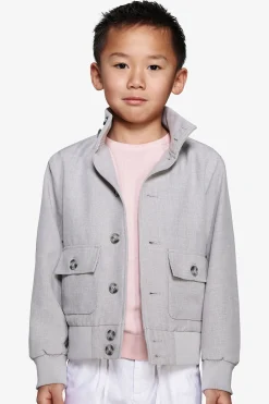 KIDS Gray stretch fabric bomber jacket