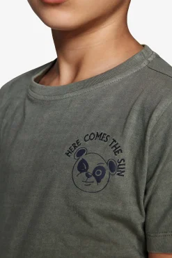 KIDS Green basic t-shirt with print