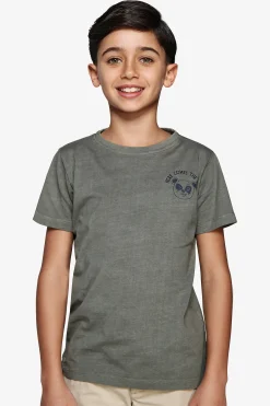 KIDS Green basic t-shirt with print