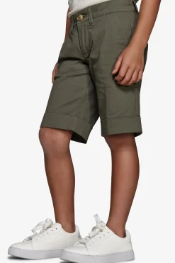 KIDS Green cotton basic chino bermuda shorts