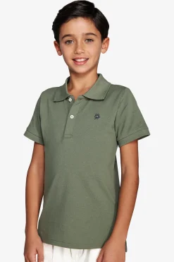 KIDS Green embroidered polo