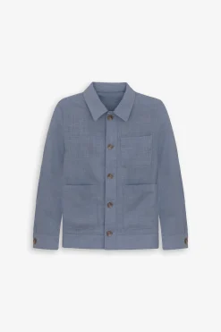 KIDS Light blue linen blend overshirt