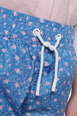 KIDS Light blue micro floral swim trunks