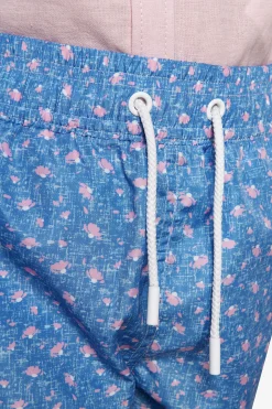KIDS Light blue micro floral swim trunks