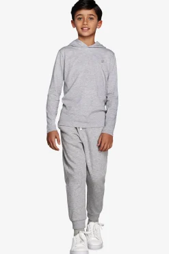 KIDS Light gray embroideredjersey hoodie