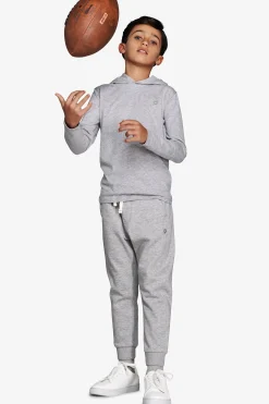 KIDS Light gray embroideredjersey hoodie