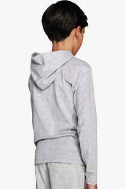 KIDS Light gray embroideredjersey hoodie