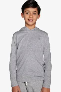 KIDS Light gray embroideredjersey hoodie