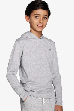 KIDS Light gray embroideredjersey hoodie
