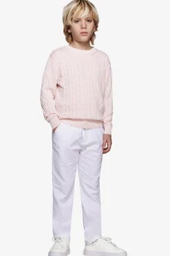 KIDS Pink braided crewneck sweater