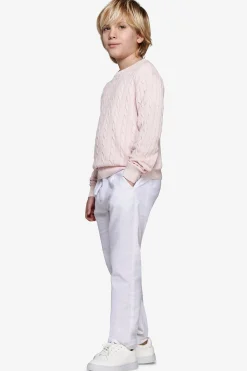 KIDS Pink braided crewneck sweater