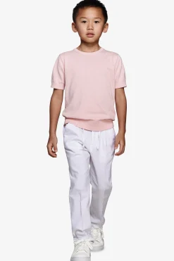 KIDS Pink brushed cotton crewneck sweater