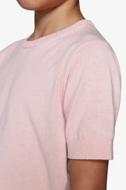 KIDS Pink brushed cotton crewneck sweater