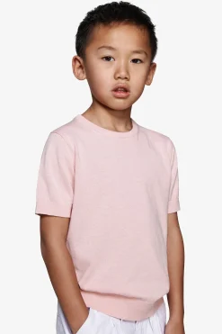 KIDS Pink brushed cotton crewneck sweater