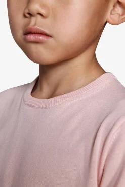 KIDS Pink brushed cotton crewneck sweater