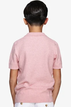 KIDS Pink piqué knit polo