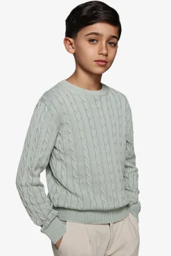 KIDS Sage braided crewneck sweater
