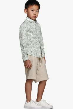 KIDS Sage floral pattern shirt
