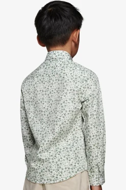 KIDS Sage floral pattern shirt