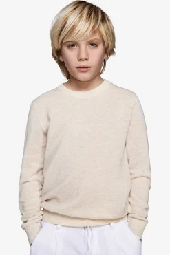 KIDS Sand woven crewneck sweater