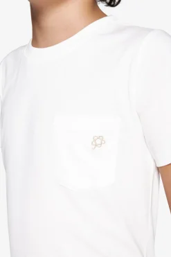 KIDS white basic t-shirt with pocket