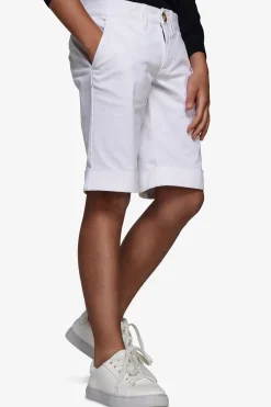 KIDS White cotton basic chino bermuda shorts