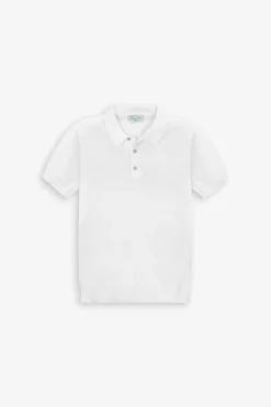 KIDS White knit polo