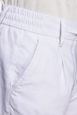 KIDS White linen blend drawstring pants