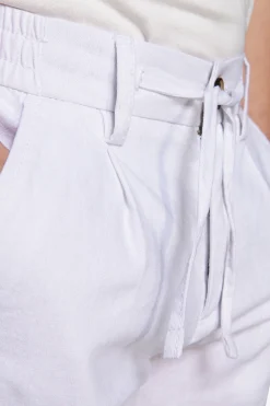 KIDS White linen blend drawstring pants