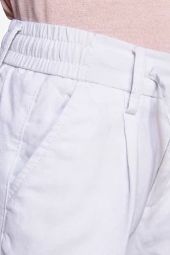 KIDS White linen blend drawstring pants
