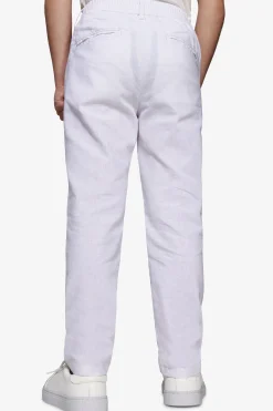 KIDS White linen blend drawstring pants