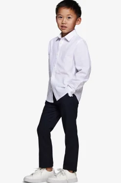 KIDS White relaxed linen blend shirt