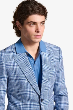 Light blue check blazer